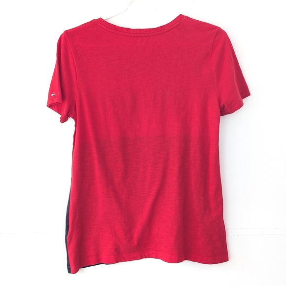 Tommy Hilfiger Women's Classic Color Block Red Navy White T-shirt ~ Size Medium - Picture 6 of 9